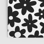 Black and white retro flower pattern Poster Gallery Image 3