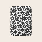 Black and white retro flower pattern Bath Mat Gallery Image 1