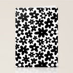 Black and white retro flower pattern Stationery Card Gallery Image 2