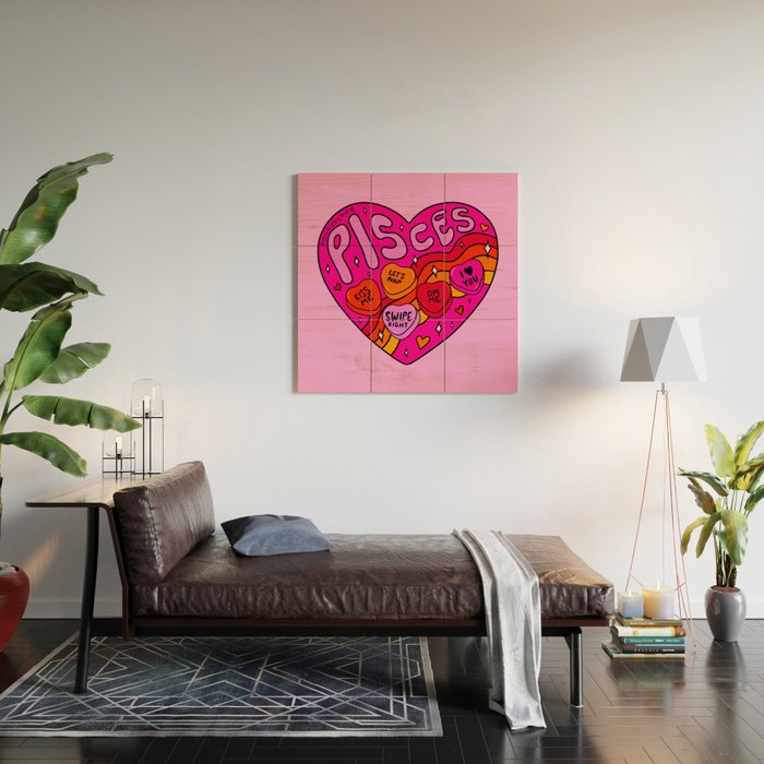 Pisces Valentine Wood Wall Art Gallery Image 2