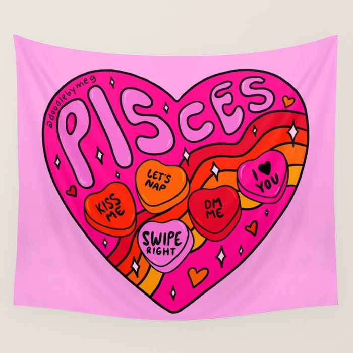 Pisces Valentine Wall Tapestry Gallery Image 4