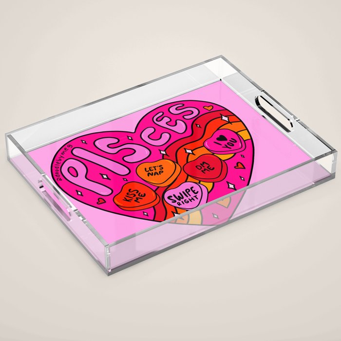 Pisces Valentine Acrylic Tray Gallery Image 1