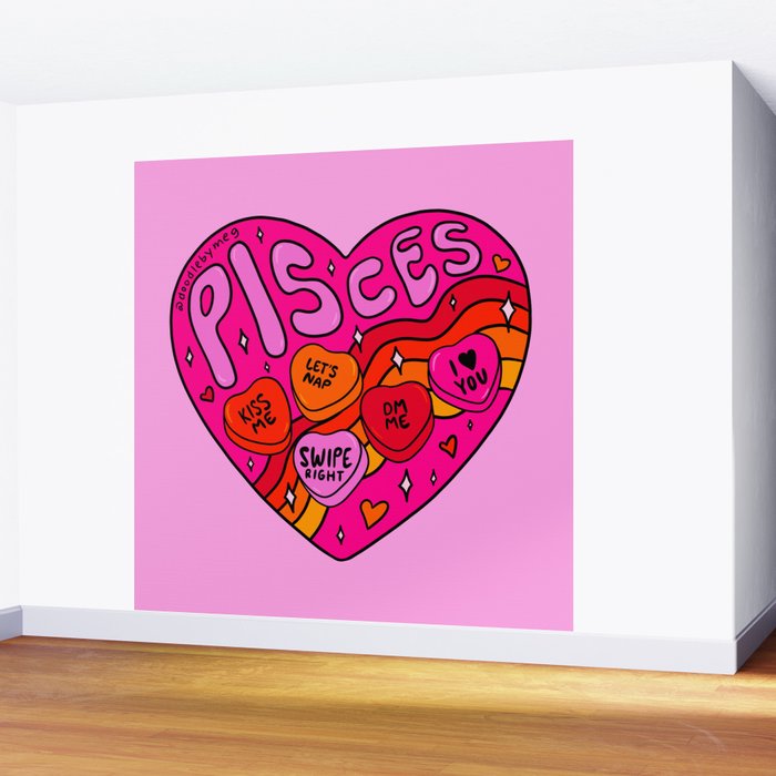 Pisces Valentine Wall Mural Gallery Image 2