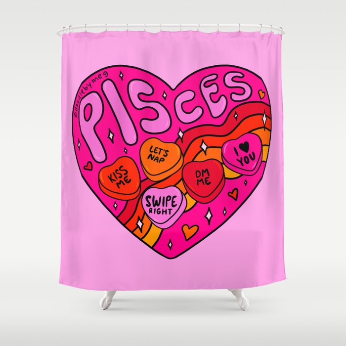 Pisces Valentine Shower Curtain Gallery Image 1