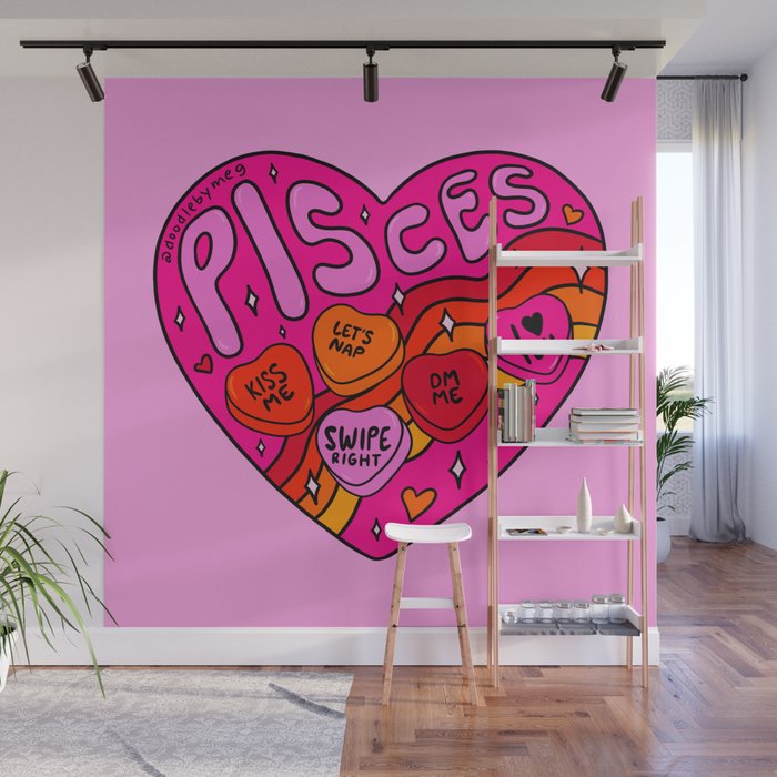 Pisces Valentine Wall Mural Gallery Image 1