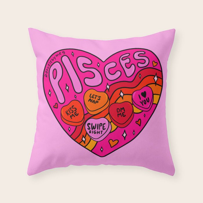 Pisces Valentine Throw Pillow Gallery Image 6