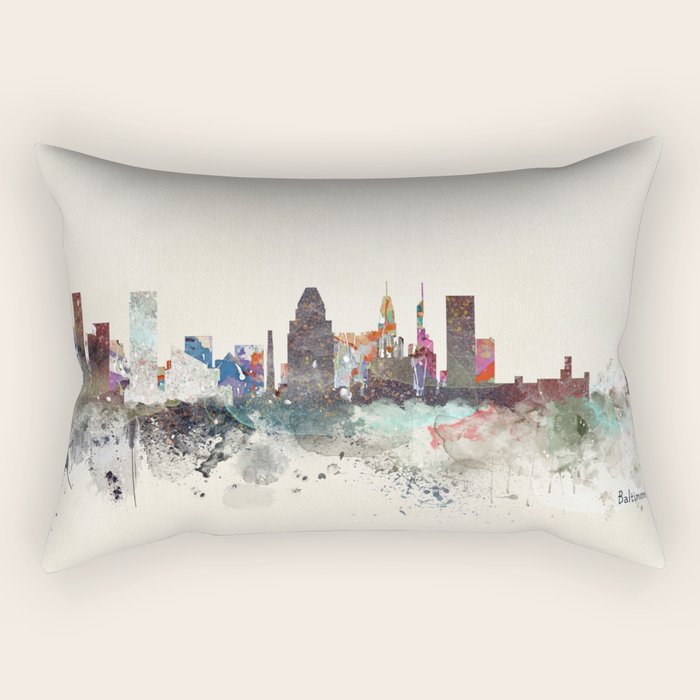 baltimore maryland skyline Rectangular Pillow Gallery Image 1