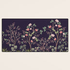 Chinoiserie Dark Blooming Peony Floral Fresco Garden Desk Mat Gallery Image 3