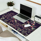 Chinoiserie Dark Blooming Peony Floral Fresco Garden Desk Mat Gallery Image 2