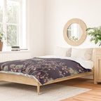 Chinoiserie Dark Blooming Peony Floral Fresco Garden Duvet Cover Gallery Image 2