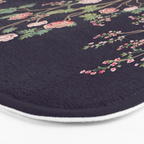 Chinoiserie Dark Blooming Peony Floral Fresco Garden Bath Mat Gallery Image 3