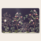 Chinoiserie Dark Blooming Peony Floral Fresco Garden Cutting Board Gallery Image 1