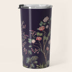 Chinoiserie Dark Blooming Peony Floral Fresco Garden Travel Mug Gallery Image 3