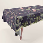 Chinoiserie Dark Blooming Peony Floral Fresco Garden Tablecloth Gallery Image 1