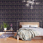 Chinoiserie Dark Blooming Peony Floral Fresco Garden Wallpaper Gallery Image 3
