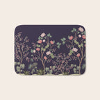 Chinoiserie Dark Blooming Peony Floral Fresco Garden Bath Mat Gallery Image 1