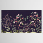 Chinoiserie Dark Blooming Peony Floral Fresco Garden Tablecloth Gallery Image 2