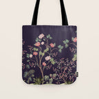 Chinoiserie Dark Blooming Peony Floral Fresco Garden Tote Bag Gallery Image 1