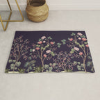 Chinoiserie Dark Blooming Peony Floral Fresco Garden Rug Gallery Image 1
