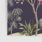 Chinoiserie Dark Blooming Peony Floral Fresco Garden Poster Gallery Image 3