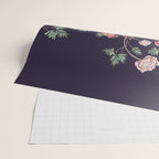 Chinoiserie Dark Blooming Peony Floral Fresco Garden Wrapping Paper Gallery Image 2