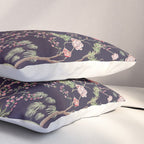 Chinoiserie Dark Blooming Peony Floral Fresco Garden Pillow Sham Gallery Image 3