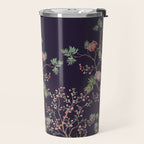 Chinoiserie Dark Blooming Peony Floral Fresco Garden Travel Mug Gallery Image 2