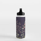Chinoiserie Dark Blooming Peony Floral Fresco Garden Water Bottle Gallery Image 3
