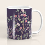Chinoiserie Dark Blooming Peony Floral Fresco Garden Coffee Mug Gallery Image 1
