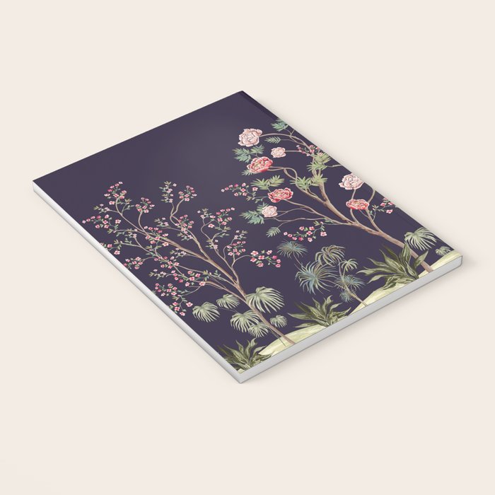 Chinoiserie Dark Blooming Peony Floral Fresco Garden Notebook Gallery Image 3