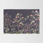 Chinoiserie Dark Blooming Peony Floral Fresco Garden Rug Gallery Image 2