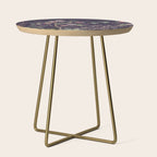 Chinoiserie Dark Blooming Peony Floral Fresco Garden Side Table Gallery Image 1