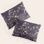 Chinoiserie Dark Blooming Peony Floral Fresco Garden Pillow Sham Gallery Image 3