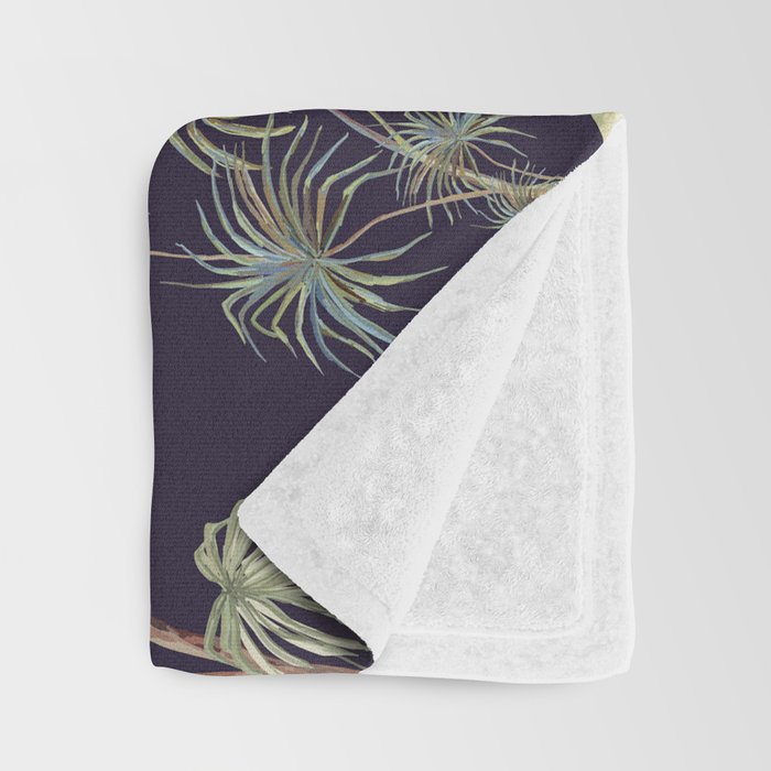 Chinoiserie Dark Blooming Peony Floral Fresco Garden Throw Blanket Gallery Image 3