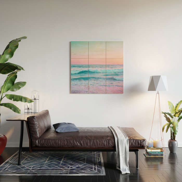 Candy Waves | Pastel Ocean Shoreline off Coast of California  Wood Wall Art Gallery Image 2