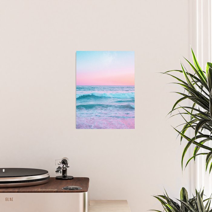 Candy Waves | Pastel Ocean Shoreline off Coast of California  Poster Gallery Image 2