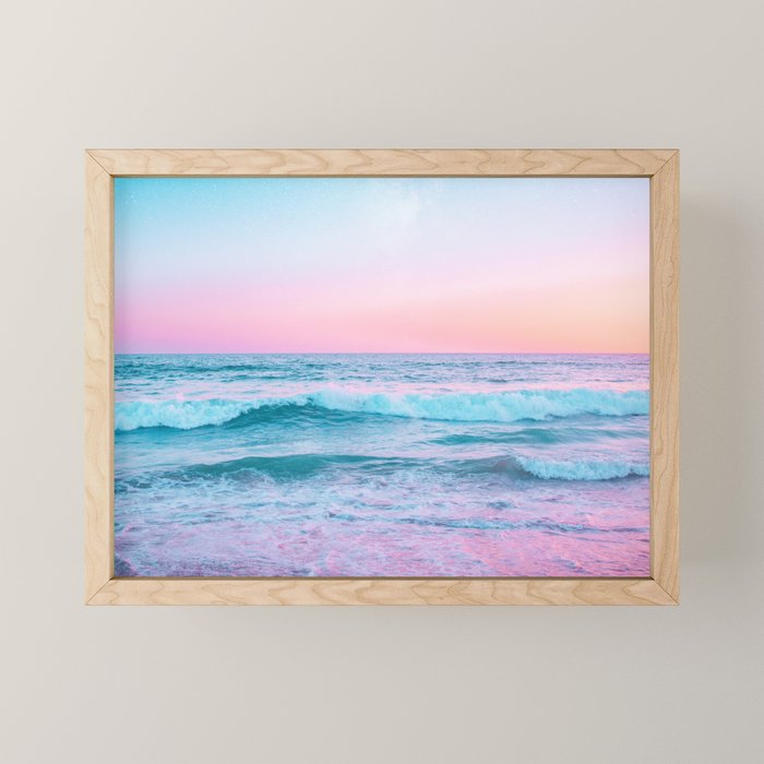 Candy Waves | Pastel Ocean Shoreline off Coast of California  Mini Art Print Gallery Image 1