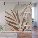 Minimal Abstract Art Tropical Leaf Wall Mural Gallery Image 1