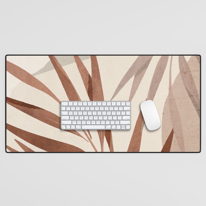 Minimal Abstract Art Tropical Leaf Desk Mat Gallery Image 1