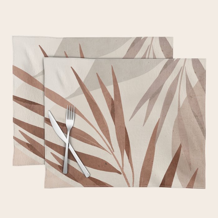 Minimal Abstract Art Tropical Leaf Placemat Gallery Image 1