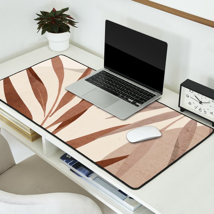 Minimal Abstract Art Tropical Leaf Desk Mat Gallery Image 2