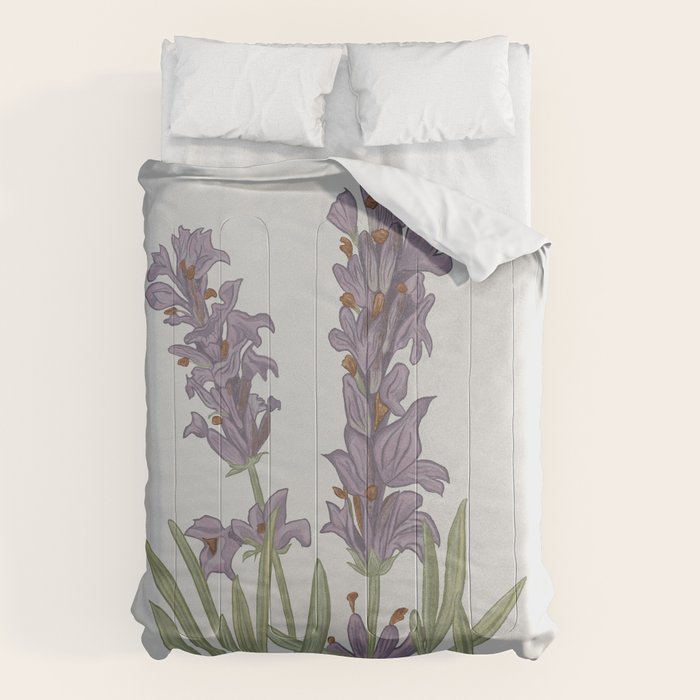 Lavender Flower Illustration Comforter Gallery Image 6