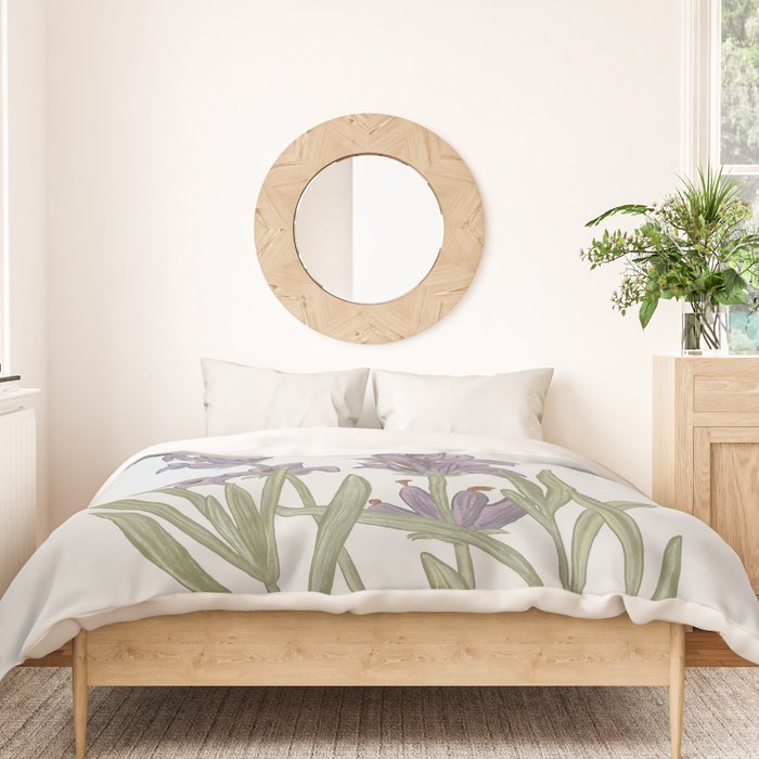 Lavender Flower Illustration Duvet Cover Gallery Image 3
