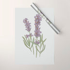 Lavender Flower Illustration Wrapping Paper Gallery Image 1