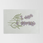 Lavender Flower Illustration Rug Gallery Image 2