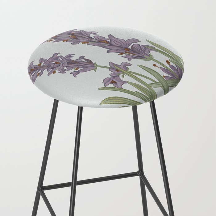 Lavender Flower Illustration Stool Gallery Image 2