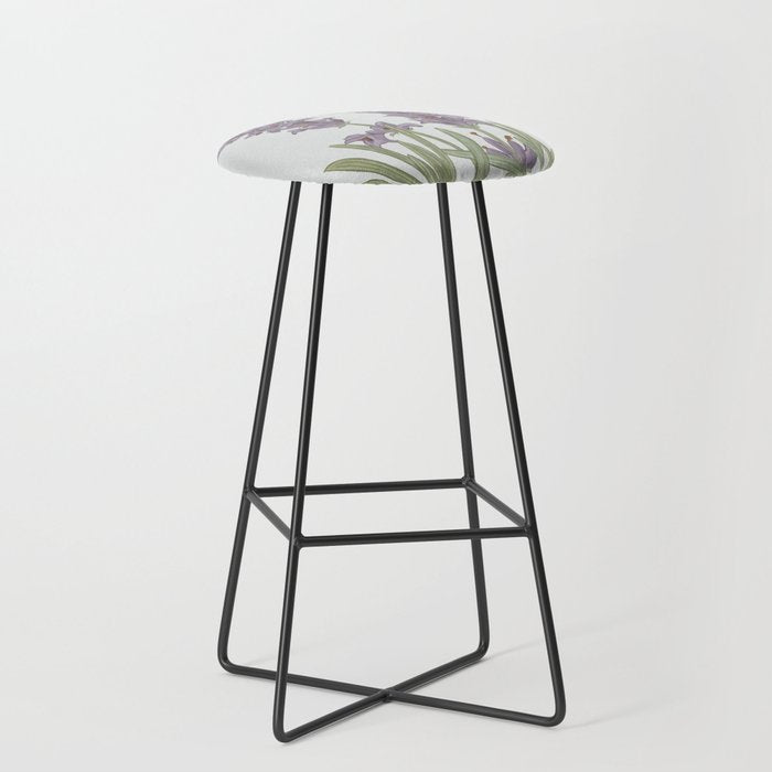 Lavender Flower Illustration Stool Gallery Image 1