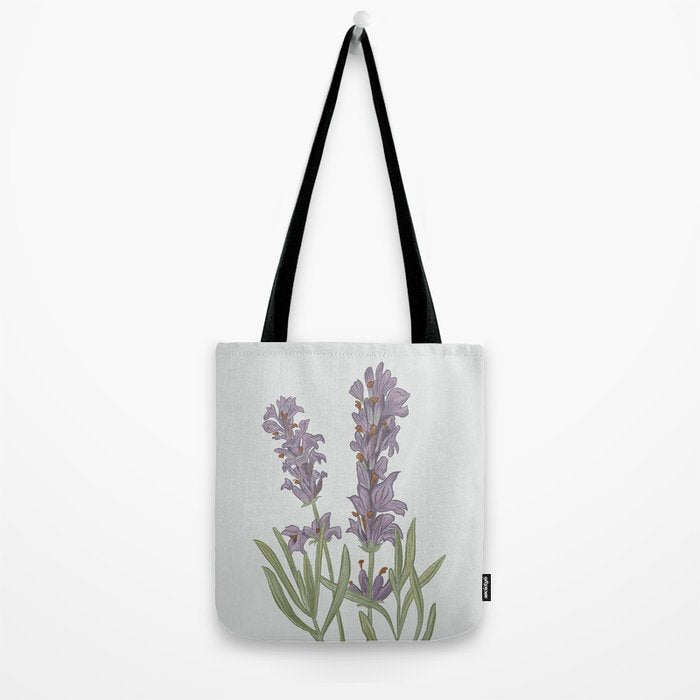 Lavender Flower Illustration Tote Bag Gallery Image 2
