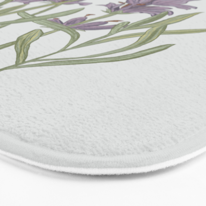 Lavender Flower Illustration Bath Mat Gallery Image 3
