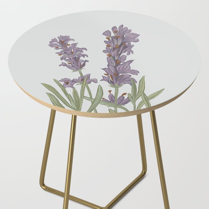 Lavender Flower Illustration Side Table Gallery Image 2